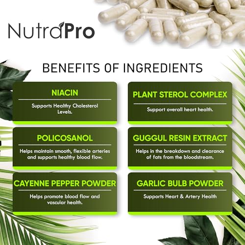 Heart Health Cholesterol Supplements - Cholesterol Health & Heart Support with Plant Sterols, Niacin & Garlic Powder.Vitamins Pills for Healthy Cholesterol and Healthy Heart.Two Months Supply. - Image 6