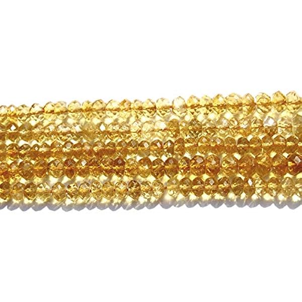 BONLISONS Cocarde Semi-précieuse en Citrine naturelle Forme AA perles en vrac de qualité pour la Fabrication de Bijoux | Collections de perles Semi-précieuses | Perles de Citrine