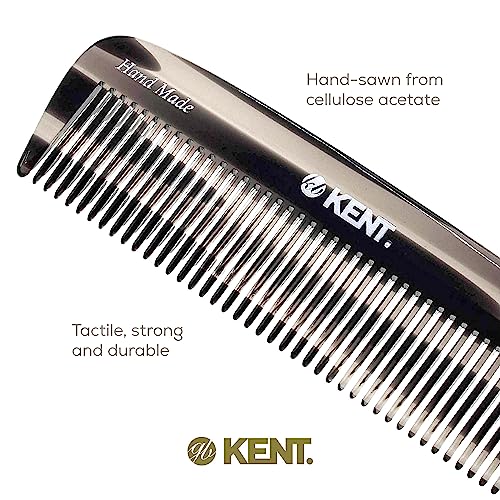 Kent 12T G Wide Tooth Comb Hair Detangling Comb - Handmade Wide Tooth Pocket Comb For Thick, Curly, And Wavy Hair, Large Tooth Comb Hair Detangler Comb For Grooming Hair, Beard, And Mustache - Saw-Cut And Hand Polished Kent Comb (Graphite) #TOP4