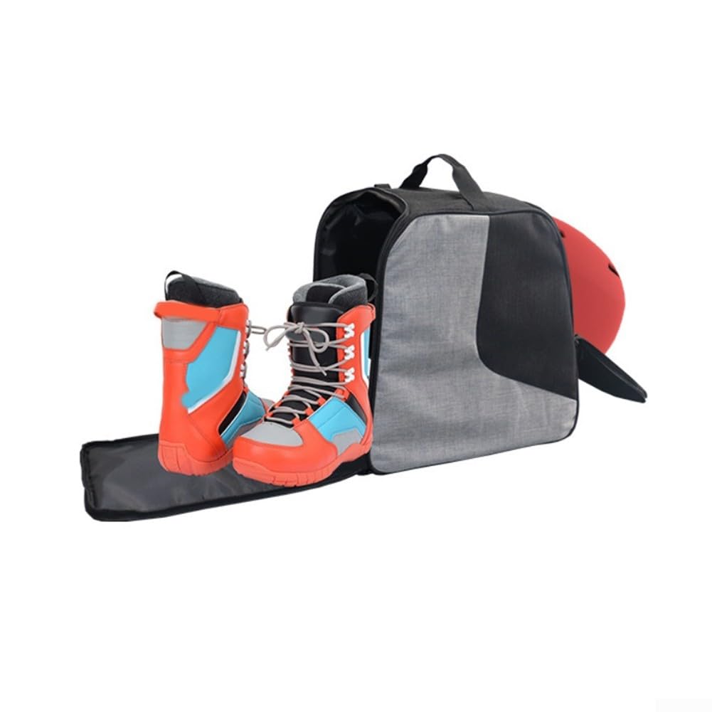Zaino per scarponi da sci, impermeabile, in tessuto Oxford, con scomparti separati per stivali, casco e guanti, cinghie imbottite ergonomiche, organizer per sport invernali e viaggi