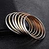 Castillna Tri-Color Silver Gold Rose Gold Bangle Bracelets for Women, 8.4 Inches #4