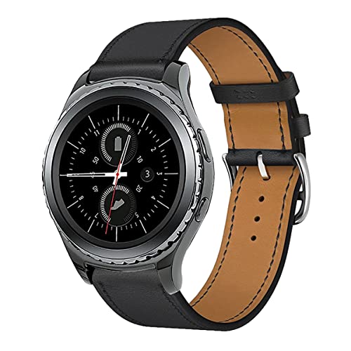 ZUREGO Cinturino di ricambio in pelle per Samsung Gear S2 Classic, cinturino in vera pelle di ricambio compatibile con Samsung Gear S2 Classic per uomo donna