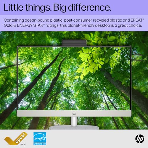 Image of HP 23.8 inch All-in-One Desktop PC, FHD Touchscreen Display, AMD Athlon Gold 7220U, 8 GB RAM, 256 GB SSD, Windows 11 Home, 24-cr0120 (2023)