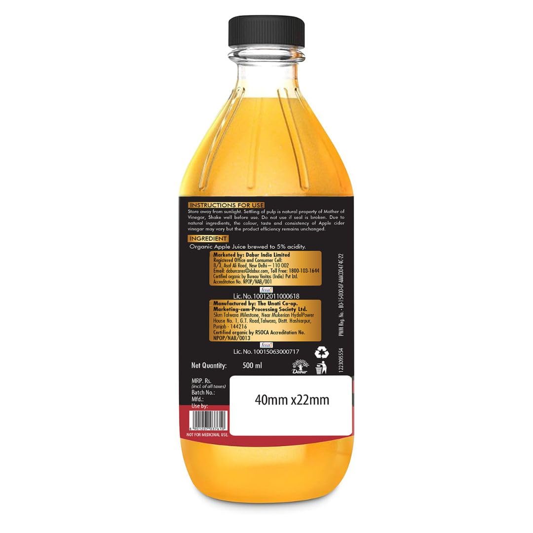 Dabur Himalayan Organic Apple Cider Vinegar 500ml 4