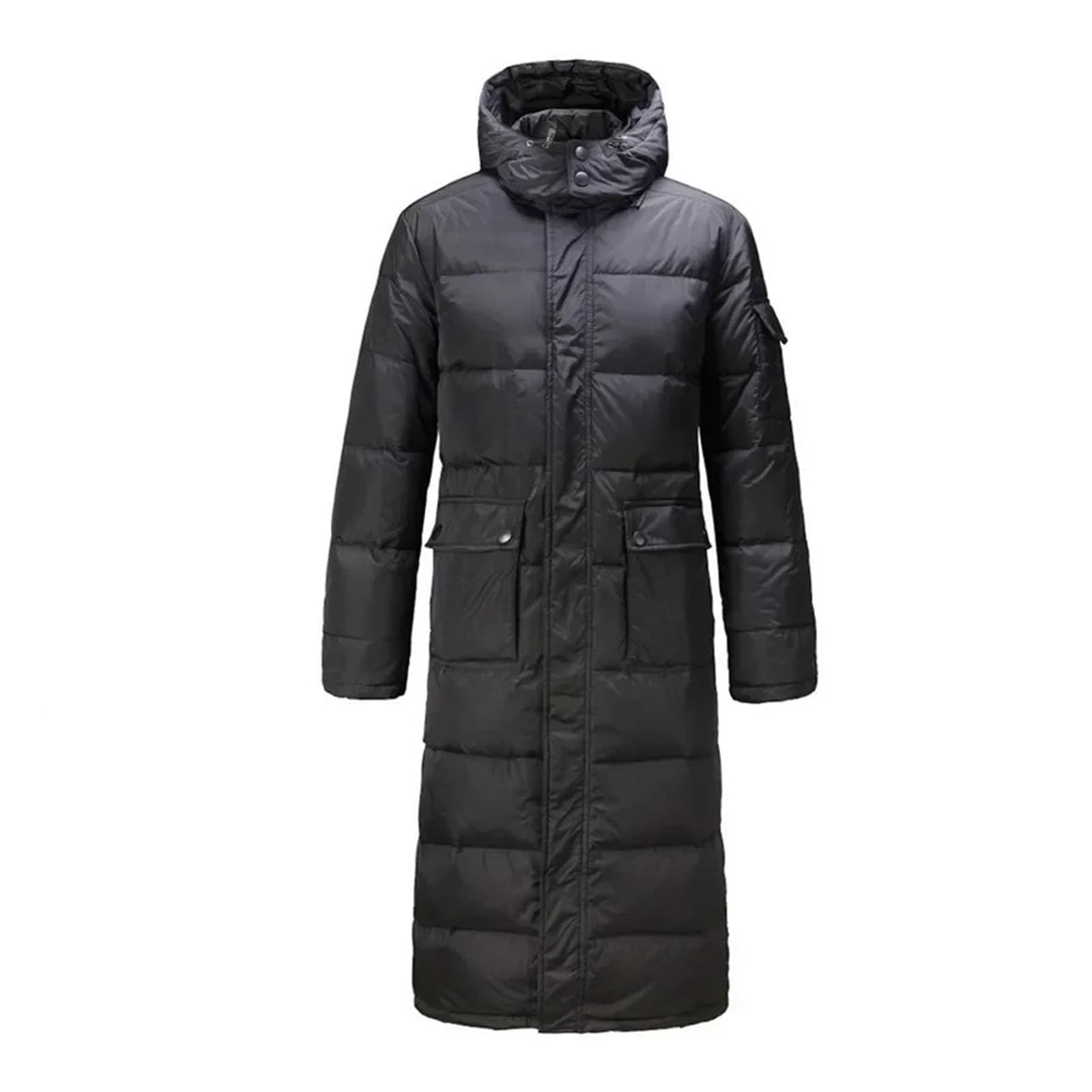 Con cappuccio Lungo Anatra Giù Soprabito Uomini Nero Outwear Piumini Maschile Spesso Piumino Cappotto Moda Piumino
