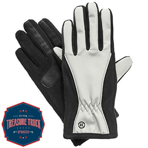 Buy Isotoner Women's Matrix Nylon smarTouch Gloves with Piping, Ivory