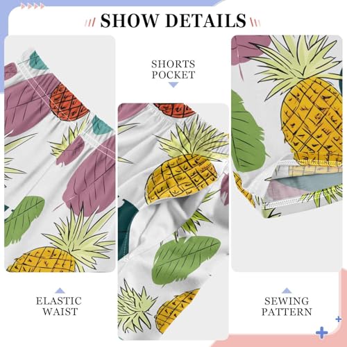 ALAZA Colorful Pineapple Palm Leaf Pajama Lounge Pants Long Sleep Pajama Bottoms with Pockets4