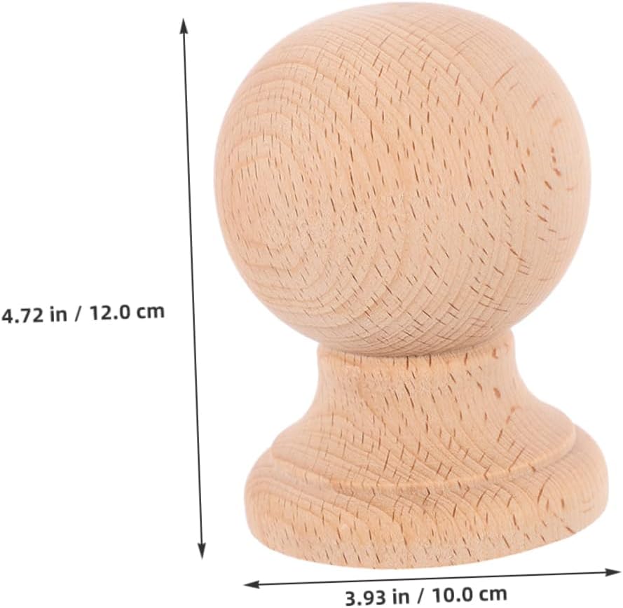 ABOOFAN Decorative Solid Wood Finials for Curtain Rods Unfinished Finials for Home Decor Roman Inspired Hardwood Spindle Finials Versatile Elegance for Any Room