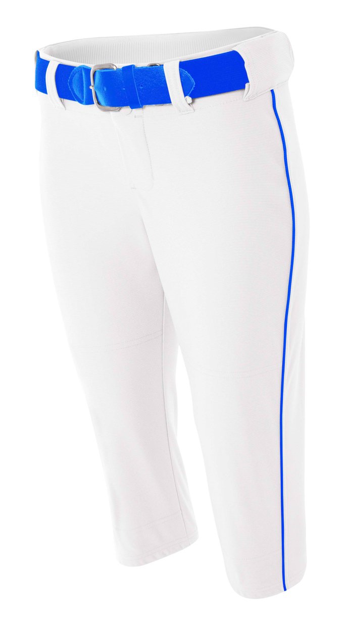 A4 NW6188-WHR Softball Pants with Piping, XX-Large