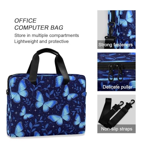 Bolso para laptop Senya con mariposas voladoras azul miniatura 6