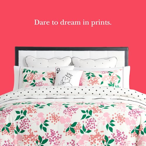 Image of kate spade new york Bold Blossoms King Comforter Set, 300 Thread Count Cotton Reversible Cover, All Season 3 Piece Bedding, Machine Washable, Floral Multicolor