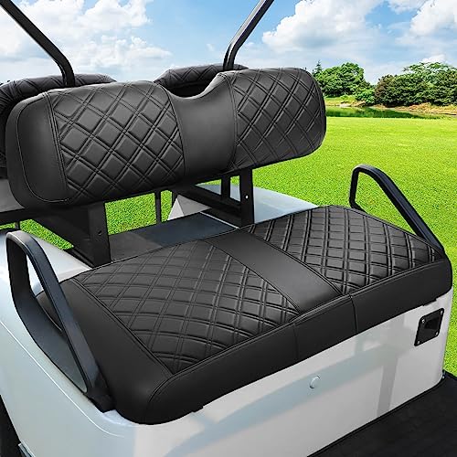 EZGO TXT Seat Cover,Golf Cart Front Seat Cover Fit for EZGO TXT 1994-2013 OEM Ordinary Seat Cushion, Concave and Convex Design Appearance, Thick Vinyl Leather Comfortable/Breathable/Anti-Fading