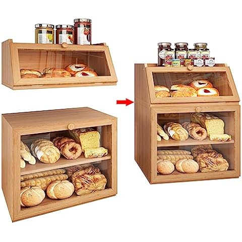 X-cosrack Bamboo Bread Box Storage Cover