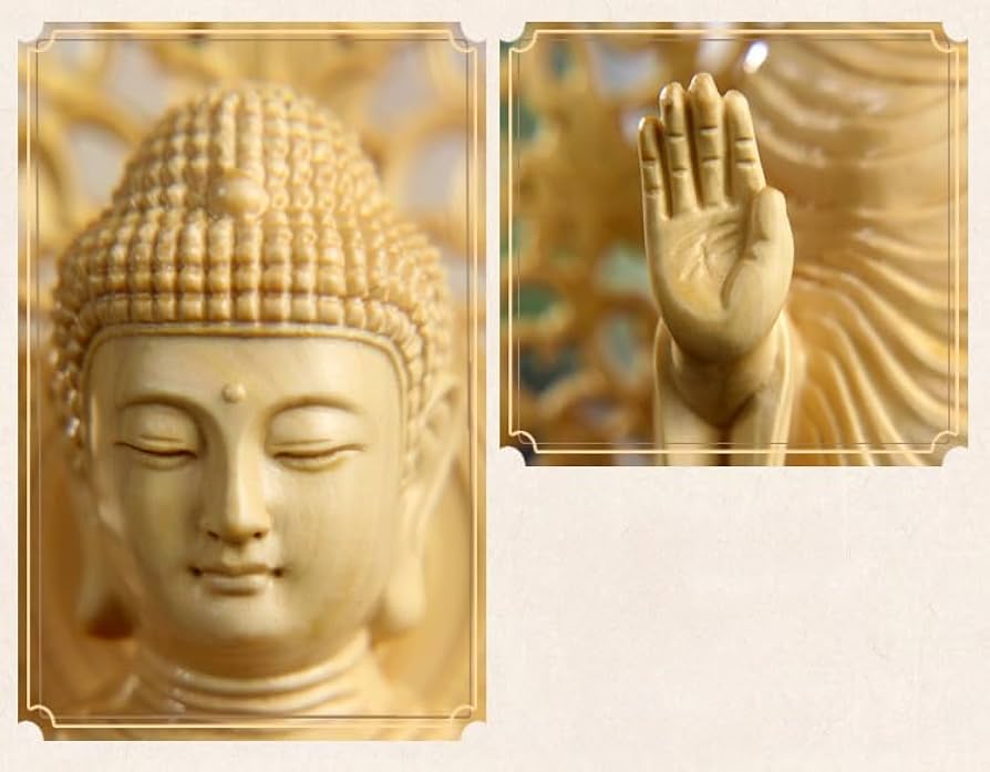 Amazon｜木彫り 置物 仏壇仏像 仏像 釈迦如来 立像 仏像 如来像