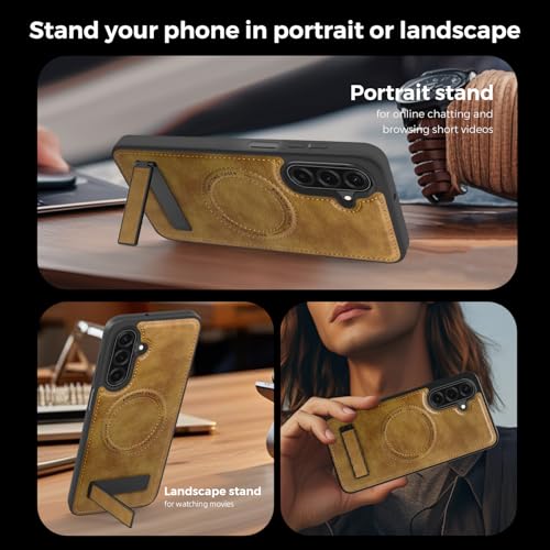 Image of Lunivop for Samsung Galaxy A17 5G Phone Case 6.7 inch PU Leather Brown