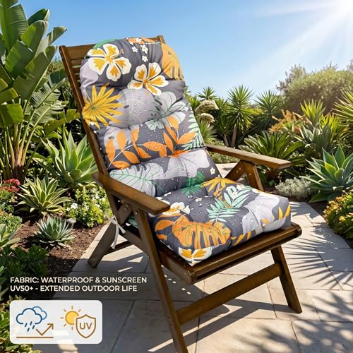 Coussin de chaise longue extérieur imperméable et matelas dossier haut patio