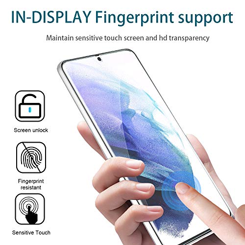 Mp-Mall 4 Pack 2 Pack Flexible Tpu Film Screen Protector + 2 Pack Camera Lens Protector Designed For Samsung Galaxy S21 Plus / S21+ 5G 6.7-Inch, Support Ultrasonic Fingerprint #TOP2