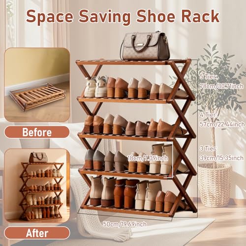 Étagère à chaussures en bambou Moso pour optimiser les petits espaces - 3