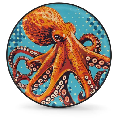 Image of Spare Tire Cover for RV Trailer, Octopus Tire Covers Universal Fit for Travel Trailer Camper Jeep RV SUV Truck Waterproof Wheel Cover (17 inch for Diameter 31 inch - 33 inch),A-91