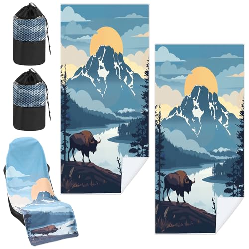 Image of 2 Pack Car Seat Towel Cover with Storage Bag, Yellowstone National Park