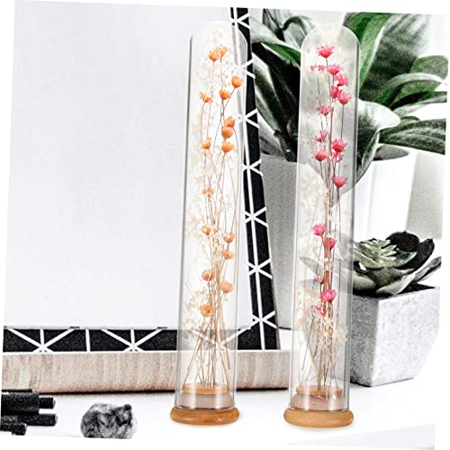 Garneck 2pcs Flor eterna jarrón decorativo de vidrio miniatura 3