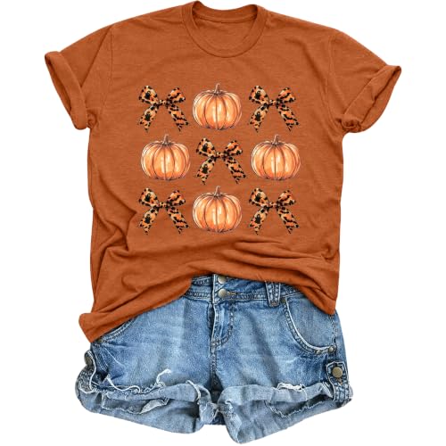 Halloween Shirts for Women Spooky Season Shirt Pumpkin Ghost Graphic tees Casual Short Sleeve Tops - image 1