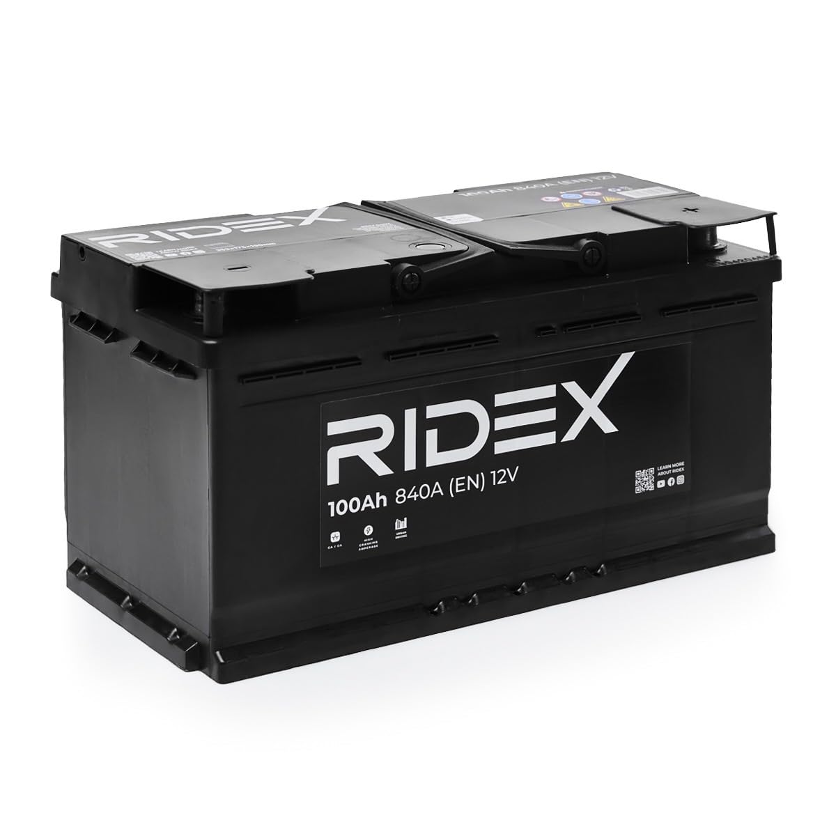 RIDEX 1S0018 Autobatterie 100Ah 840A 12V Starterbatterie B13 DIN/ISO L5 ersetzt Batterie 95Ah 90Ah