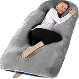 Chilling Home Pregnancy Pillows for Sleeping, U Shaped Body Pillow Pregnant Pillows for Sleeping Full Body Pillow, Pregnancy Must Haves Maternity Pillows 55 in Pregnancy Body Pillow with Velvet Cover