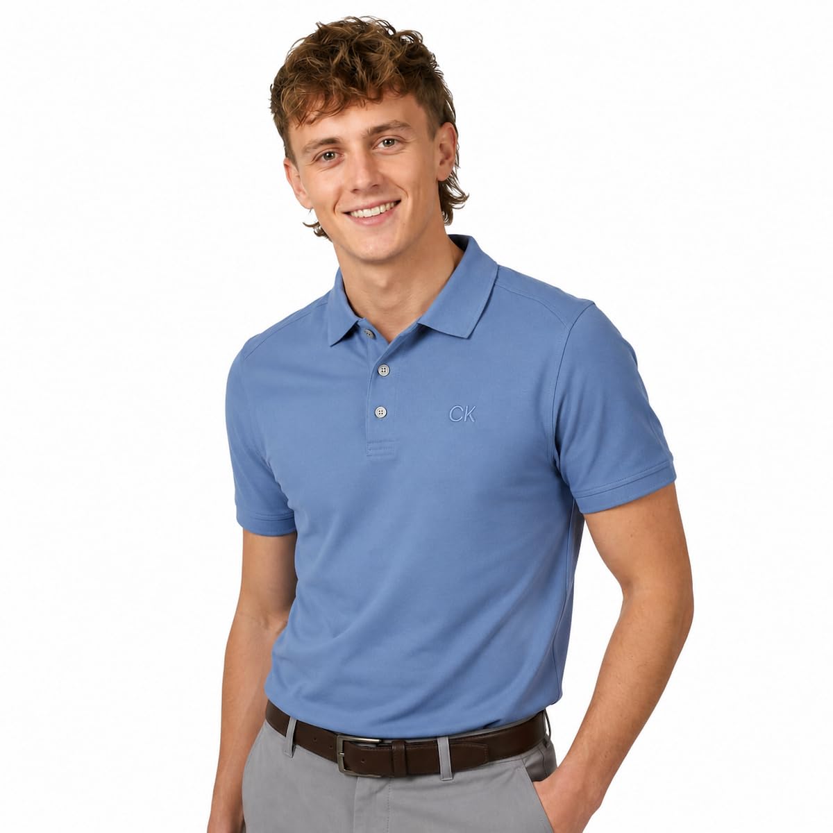 Calvin Klein Mens 2025 North Coast Moisture Wicking Golf Polo Shirt