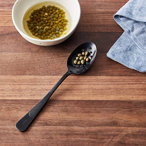 Image of Mercer Culinary 18-8 Stainless Steel Plating Spoon, 7-7 /8 Inch, Matte Black