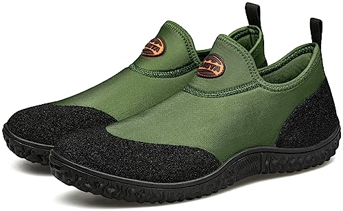 TENGTA Men's Neoprene Mud Boots Lightweight Slip-on Garden Shoes Low Short Rubber Rain Boots for Gardening, Camping and Yard Work
