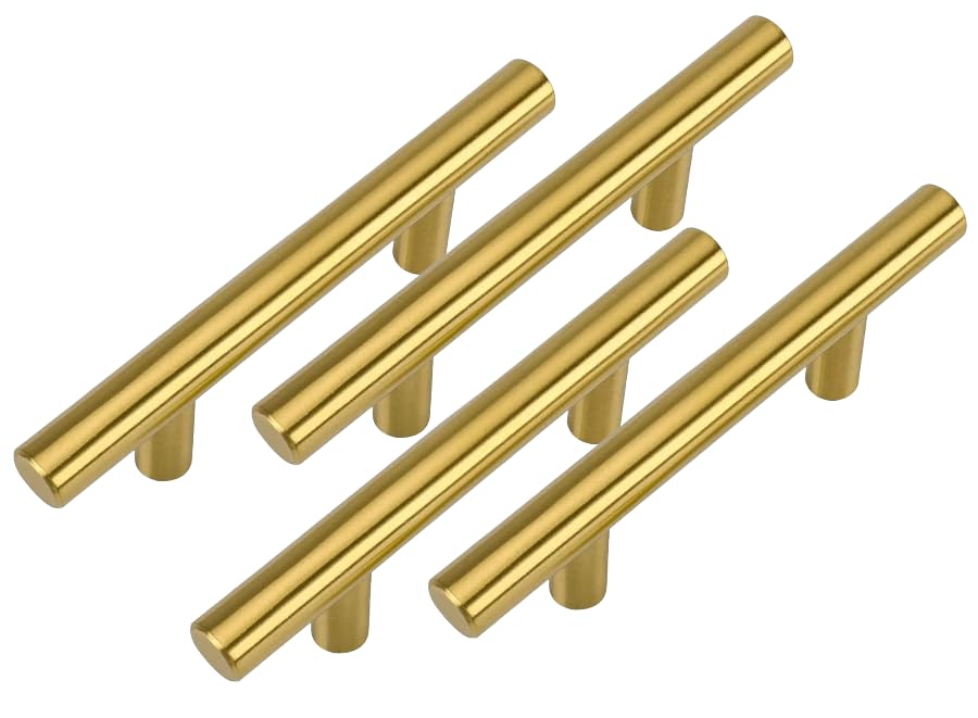 Robustline Highly Quality Metal Drawer Pull Handle - Cupboard Handle (Pack of 4) (10MM X 96MM, 161, Golden)