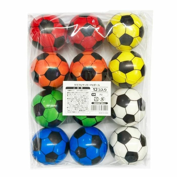 Amazon.co.jp: 三洋堂 カラフル サッカー PUボール 12個セット (sy5335
