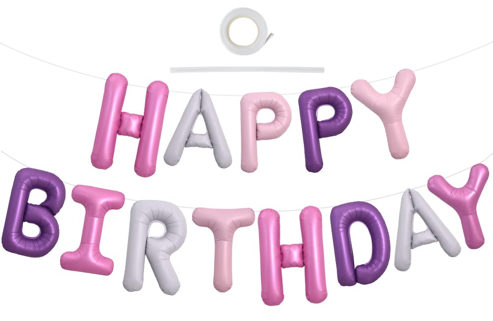 Happy Birthday Balloons Banner - Black Letter Balloons -26