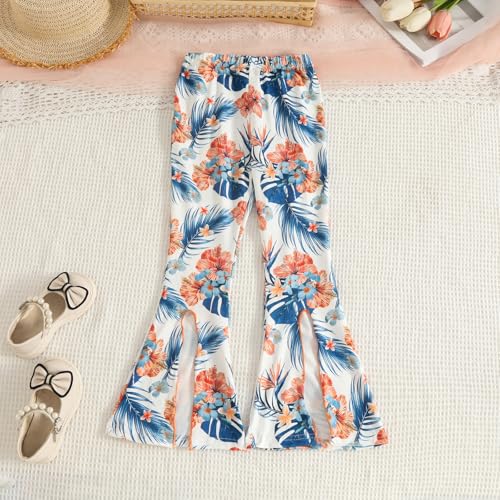Image of Kids Toddler Girl Clothes Ruched Drawstring Long Sleeve Top and Girls Flared Pants 2Pcs Girls Outfits Size (5-10T)