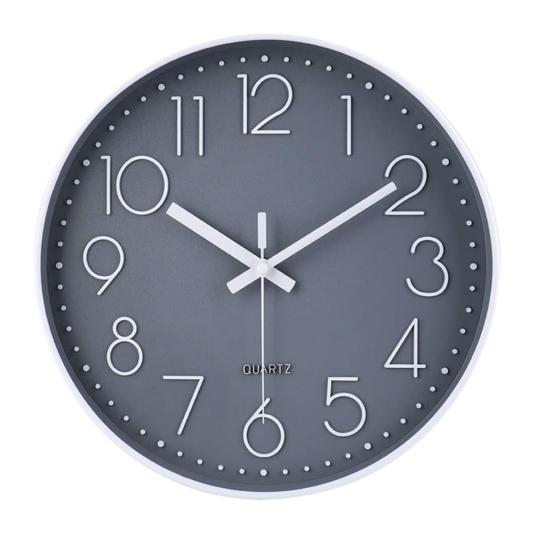 HOUSLET Digital Wall Clock Large Display, 16.2” LED Digital Clock with Temperature and Auto Dimming, Easy Track The Time, Date and Day of Week, with Remote Control (Grey (12 inch))