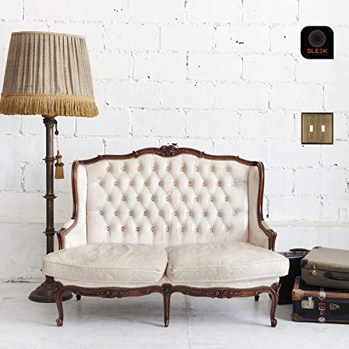 Sleeklighting | Wall Plates Decorative Classic Antique Brass | Electric Outlet And Switch Covers| Style: 2 Gang Toggle (2 Pack) #TOP4