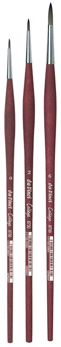 da Vinci College 8740 Synthetic Brushes 2,4,6, 8,10,12,16.e da Vinci College 8730 Pennelli Sintetici, 0,2,6. per Pittura acrilica, a Olio e a Tempera