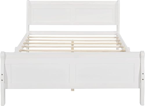Miniatura 5 de Camas de plataforma tamaño Queen de madera maciza con cabecera y soporte de listones de madera para niños, niñas, adolescentes y adultos