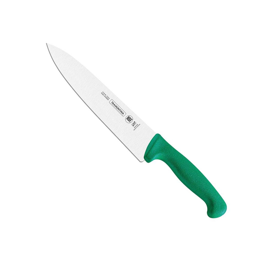 Tramontina Professional 10 Inches Meat Knife with Stainless Steel Blade and Green Polypropylene Handle with Antimicrobial Protection