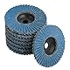 8er Set Fächerscheiben Lamellenscheiben für Winkelschleifer, Schleifmopteller Ø 76 mm x 10 mm, Hochwertige Schleifscheiben in Blau für Metall, Holz und PVC, Passend für 10,8-12V Winkelschleifer