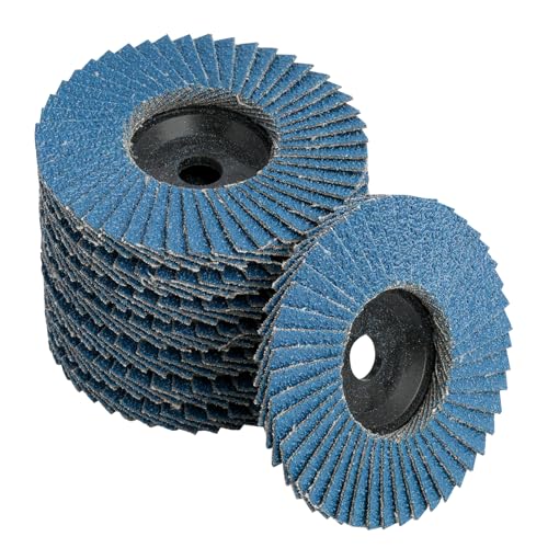 Juego de 8 discos de láminas Discos de láminas para amoladoras angulares, Disco de lijado Ø 76 mm x 10 mm, Discos de lijado de en azul para metal, madera y PVC, Adecuado para amoladoras