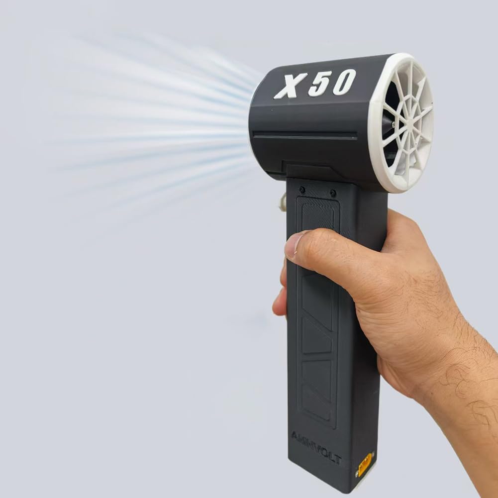 X50 Mini Turbo Violent Fan 50mm Motore brushless Ventola for condotto ad alta potenza Spinta 1300G Forte soffiatore for polvere for tastiera del computer (Nero)
