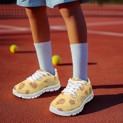 Forchrinse Running Shoes for Girls Boys Breathable Mesh Lace Up Walking Sneakers Lightweight Slip On Tennis Footwear3