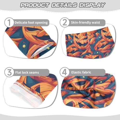 Halloween Scary Pumpkin Kids Baby Girls Basic Leggings Comfortable Full Length Athleisure Pants Gym3