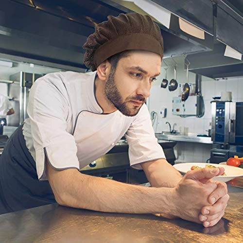 6/8/10 Pack Chef Hat Adult Adjustable Elastic Chef Cap Baker Kitchen Cooking Food Service Hair Nets Mesh Bouffant - Thumbnail 2