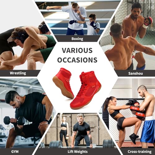 image for BKWHDAY Wrestling Shoes Men Boxing Shoes for Men Pro Wrestling Boots H