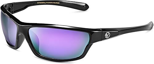 Nitrogen - Gafas de sol deportivas polarizadas envolventes para hombre y mujer, UV400, para conducir, pescar, correr, andar en bicicleta, gafas de