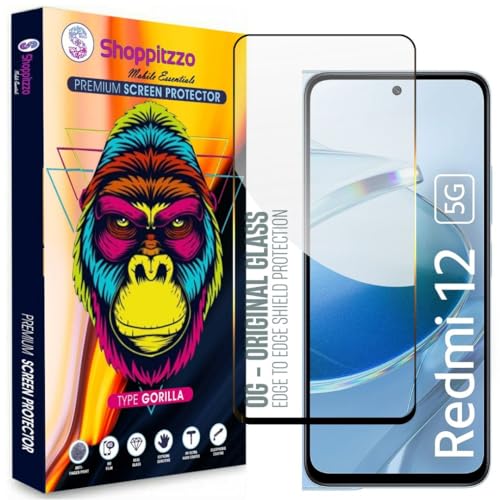 Image of Military Grade-Gorilla Tempered Glass Screen Protector-with 100% Fingerprint Sensor Working-Edge to Edge Full Screen Coverage-9H Hardness-With Easy Installation Kit-Black(Pack Of 1)-Compatible With Redmi 13 | Redmi 12 | Redmi Note 12R |Poco M6 Pro| Poco M6 Plus 5G (6.79 Inch)