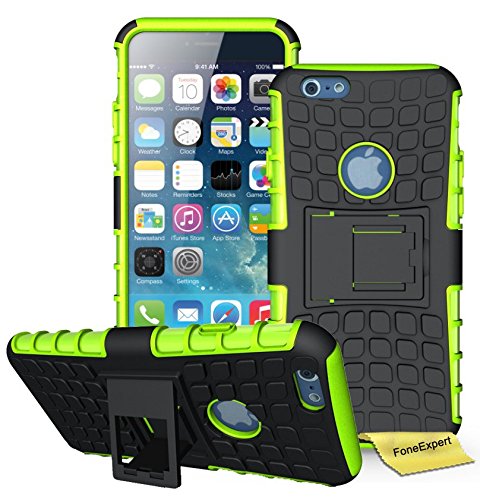 Preisvergleich Produktbild iPhone 6 Handy Tasche, FoneExpert® Hülle Abdeckung Cover schutzhülle Tough Strong Rugged Shock Proof Heavy Duty Case für Apple iPhone 6 (4.7inch) + Displayschutzfolie (Grün)